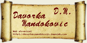 Davorka Mandoković vizit kartica